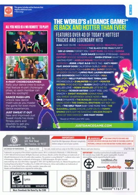 Just Dance 3 box cover back